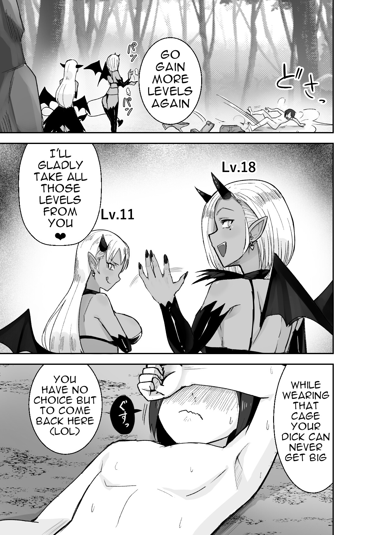 Hentai Manga Comic-Story about Losing to a Succubus and Made to Wear Small Chastity Belt-Read-16